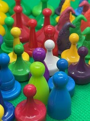 Board Game Pawns, Meeples & Wizard Hat Tokens Lot Assorted Multicolor 58 pieces