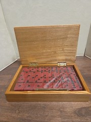 Vintage Scorpion Red & Black Complete Domino Set in Wooden Box Sealed.