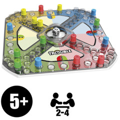 Pop-O-Matic Trouble Board Game for Kids and Family Ages 5 and Up, 2-4 Players