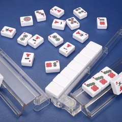 Mahjong Racks with Pushers Set of 4 Clear Acrylic Tile Racks