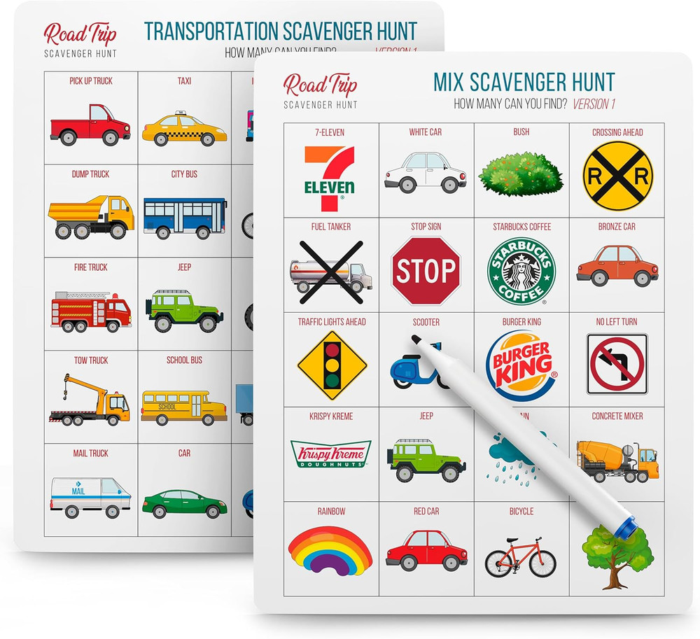 Car Bingo – Road Trip Essentials: Car Activities and Games for Kids Ages 4-8
