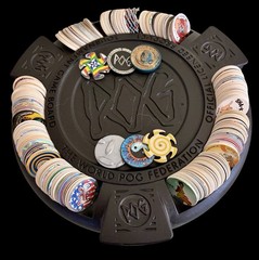 90s POGs Tournament Arena w 300 POGs, Six Slammers Metal & Plastic