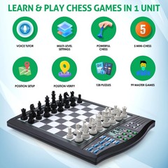 Talking Chess Academy Electronic Smart Game Board Set W/ Voice Pieces 1-2 Player