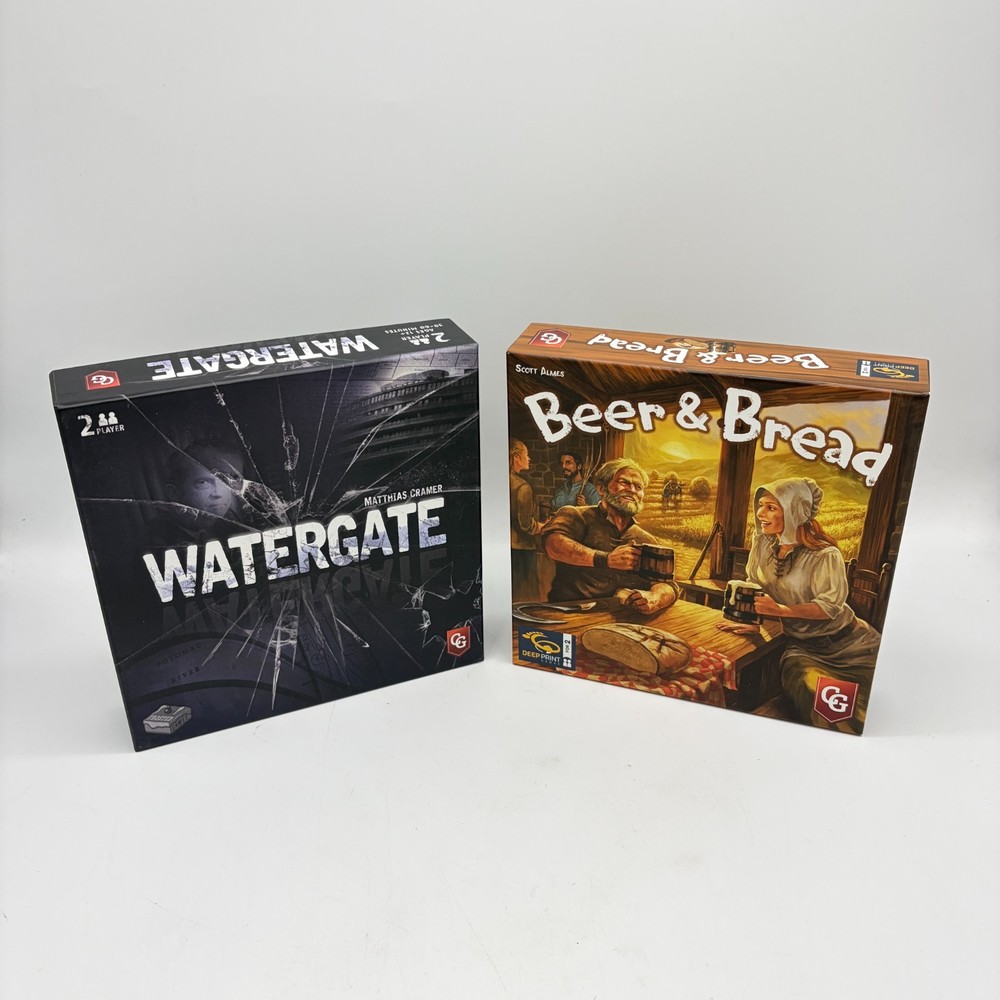 Board Game Lot of 2 Watergate + Beer & Bread Capstone Games 2 Player Strategy