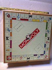 Deluxe Solid Wood Cabinet Monopoly + Clue + 6 Classic Games Chess Checkers Cards
