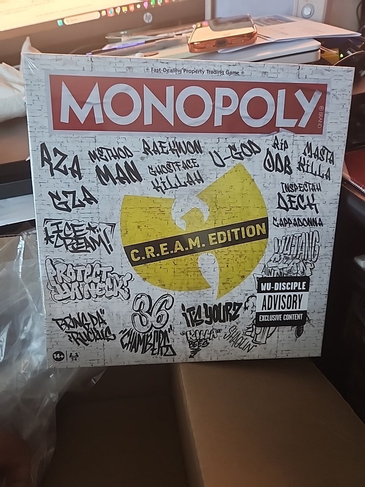 Wu Tang Clan MONOPOLY Board Game Cream (C.R.E.A.M. Edition) New Sealed