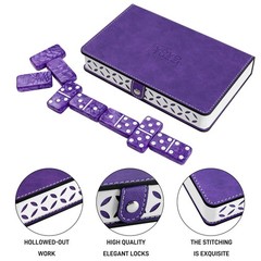 Vovotuzzi Dominos Set for 5.5 inches x 8.5 x 1.68 inches, Purple