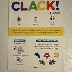 Clack Board Game New Sealed Kids Toy Family Game 5+ Magnet Stacking Game