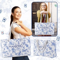 Empty Mahjong Bags Set for Tiles and Racks 24×13 Inch American Mahjong Carryi…