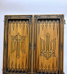 Gift backgammon, handmade wooden “Cossacks” 48 cm💛💙