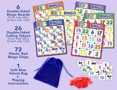 Party Hearty Alphabet and Number, ABC and 123 Bingo Board Game for Kindergarten