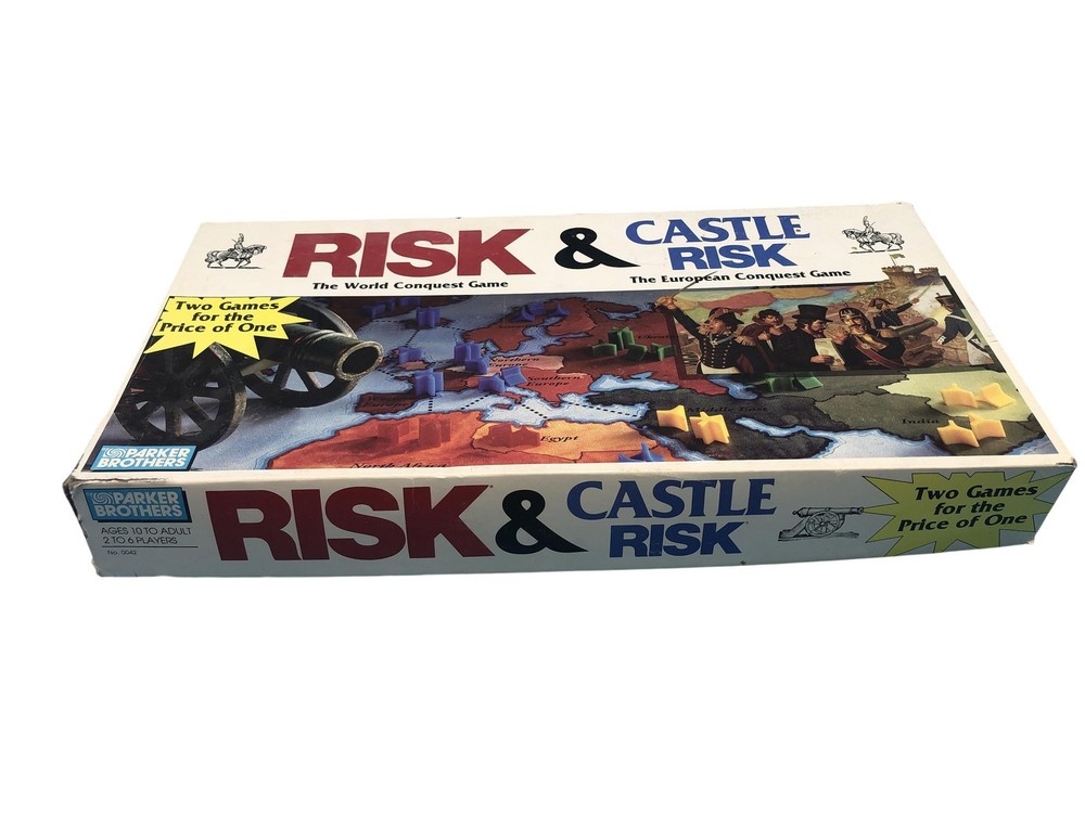 Vintage Parker Brothers Risk & Castle Risk Strategy Board Game 2-6 Players 10+
