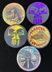 Vintage Pog Slammers #s 3, 4, 7, 8. Circa 1990’s. Collection of five