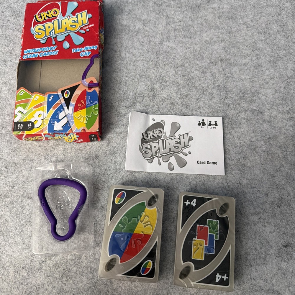 UNO Splash Card Game with Waterproof Cards and Portable Clip for Travel, Camp…
