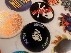 ALL Poison Lot of Pogs Skull 8 Ball + 2 Metal Slammers 90s Retro Nostalgia Rare