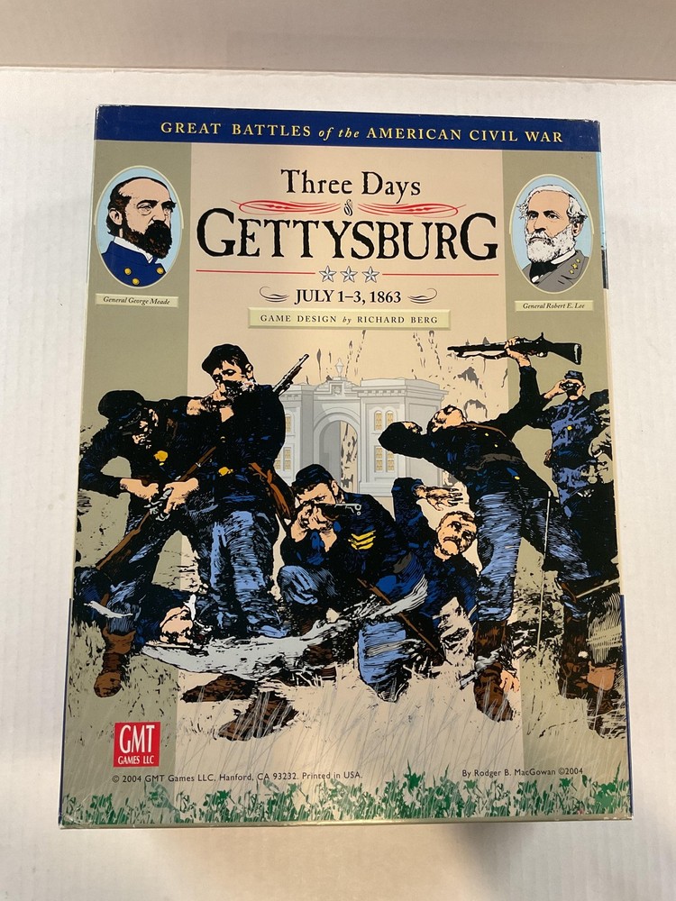 GMT Games Three Days Of Gettysburg Board Game 2004 Reprint Edition New Open Box