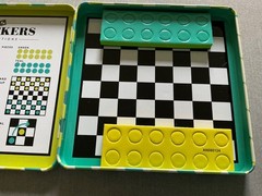 Magnetic Checkers Travel Size Mini Game in Metal Tin – Compact Portable Set