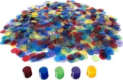 YH Poker 1000 Bingo Chips Markers Tokens – Plastic Discs Chip Mixed Color