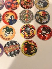 ALL Poison Lot of Pogs Skull 8 Ball + 2 Metal Slammers 90s Retro Nostalgia Rare