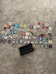 Lot of 180 Vtg 1990’s POGs Milk Cap Game, 4 Slammers and 3 Cases