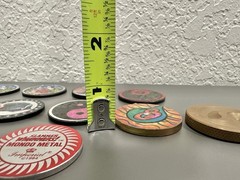 Vintage 90s Metal Pog Slammer Mix Lot – Ying Yang – 8 Ball – Peace – Wild One