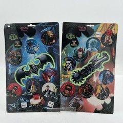 Vintage 1995 Batman Forever SkyCaps Sheet Movie Pogs 2 New And Sealed Cards
