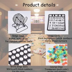 Deluxe Bingo Game Set w/Metal Bingo Cage Perfect for the Whole Family FriendsANY