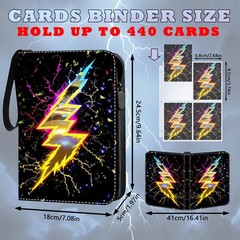 ShrewdYuya Trading Card Binder-440 Pockets 9.7 x 7 x 1.8 inches, purple-440