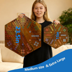 Marble Board Game, 15″ Double-Sided Painted Wooden Waho Speed Trackway Board
