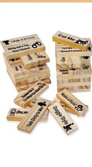 Pakoc ADULT Couples Game Wooden Tumbling Tower Game 48 Wooden Stacking Game