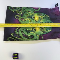 Steve Jackson Games Cthulu Dice Bag & Exclusive D6 Dice Large 6″x9″