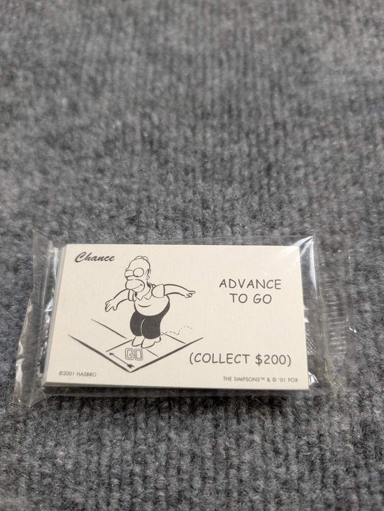 2001 The Simpsons Monopoly – Chance Replacement cards New (sealed)