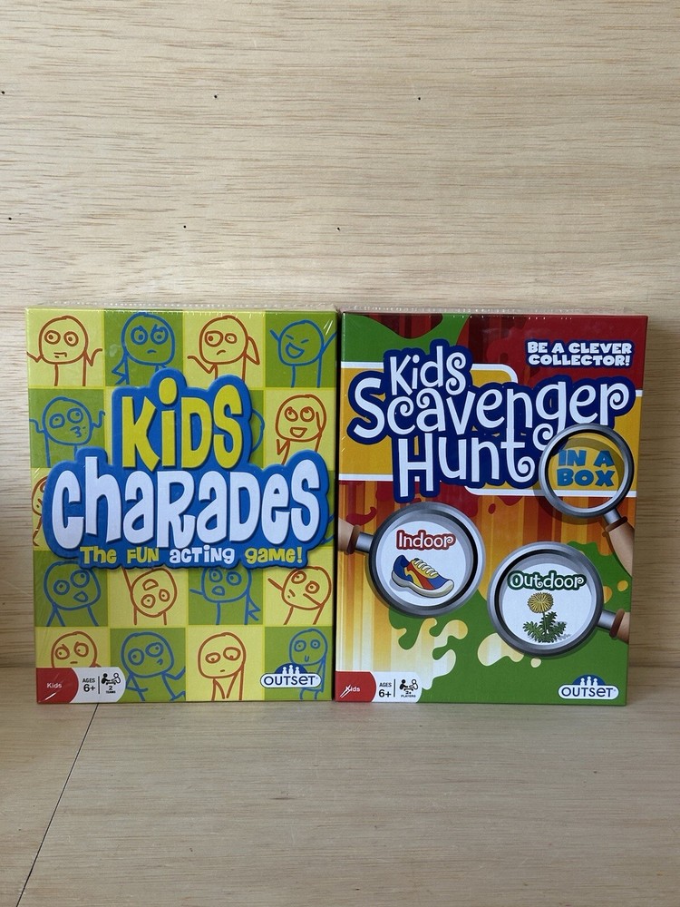 1-Kids Charades by Outset Media Ages 6+ & 1-kids Scavenger Hunt -Sealed Games
