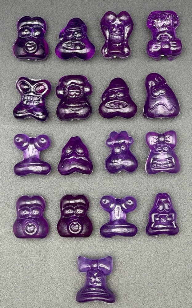 Lot of 17 Purple Jelly Classic Gogo’s Crazy Bones Series 1 Some Duplicates