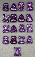 Lot of 17 Purple Jelly Classic Gogo’s Crazy Bones Series 1 Some Duplicates