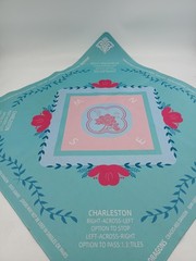 Mahjong Game Table Mat Accessory 31×31 Square Turquoise Pink Charleston Tile