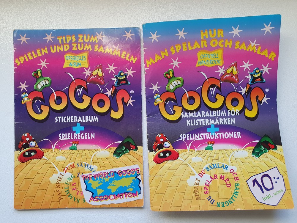 2 original 1996 sticker album (German & Swedish) – Gogo’s Crazy Bones