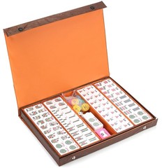 American Mahjong Game Set 166 White Engraved Tiles for Western Compact