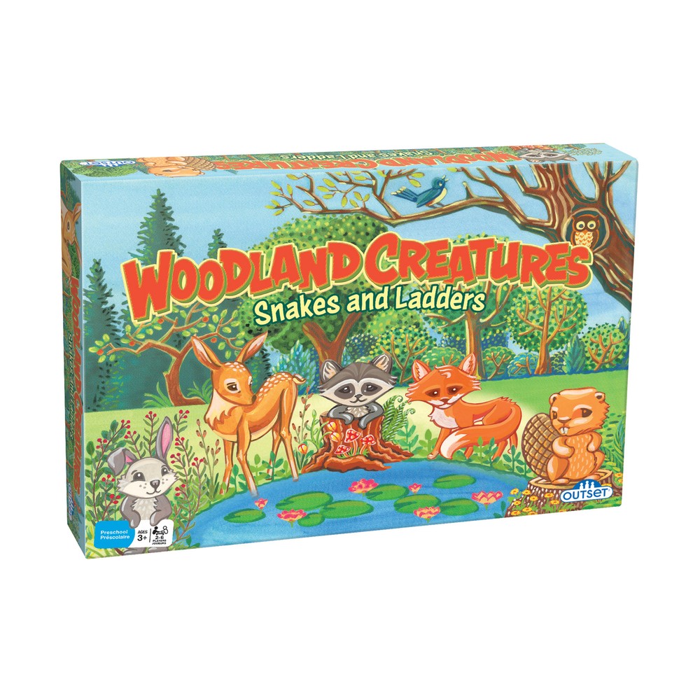 New – Outset Media Woodland Creatures Snakes and Ladders – Ages 3+ | 2-6 players