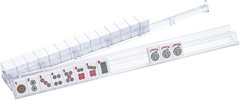 Compact White Acrylic Mahjong Rack and Pusher Set – 17.72 Inches, 4 Pack