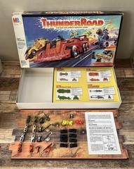 Vintage 1986 THUNDER ROAD Board Game MB 100% COMPLETE Mad Max Small Wear See Pic