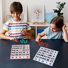 50-Pack EZ Reader Jumbo Bingo Cards for Bingo Game/Large Multicolor Bingo Sheets