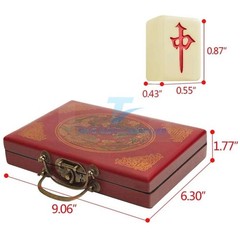 Vintage Chinese Mahjong Set Traditional 144 Tiles Mah-Jong Game Set w/ Case Box