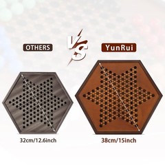 Chinese Checkers 15″ x 13″ Large Wooden Checkers Board Game Includes 16mm 60+…