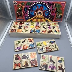 VTG Lotto Animals Game! Wooden Pieces Ages 4 To 10 , 2-4 Players Made In Israel