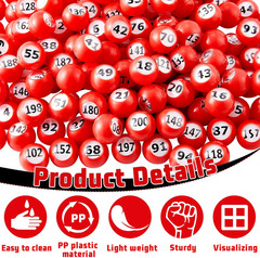 Raffle Bingo Ball Set – Numbered with Easy Read Window, Mini Plastic Balls for G