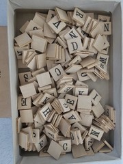 Anagrams And Letters On Wood Vintage Milton Bradley No. 4719 1930’s Mint