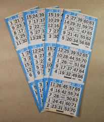 Bingo Paper Cards Sheets 3 on 1 Blue Border – 100 Sheets