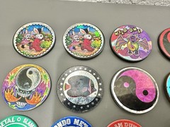 Vintage 90s Metal Pog Slammer Mix Lot – Ying Yang – 8 Ball – Peace – Wild One
