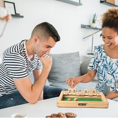 9 Number Wooden Shut The Box Dice Game Board Set Family Pub Bar Dice Board Game